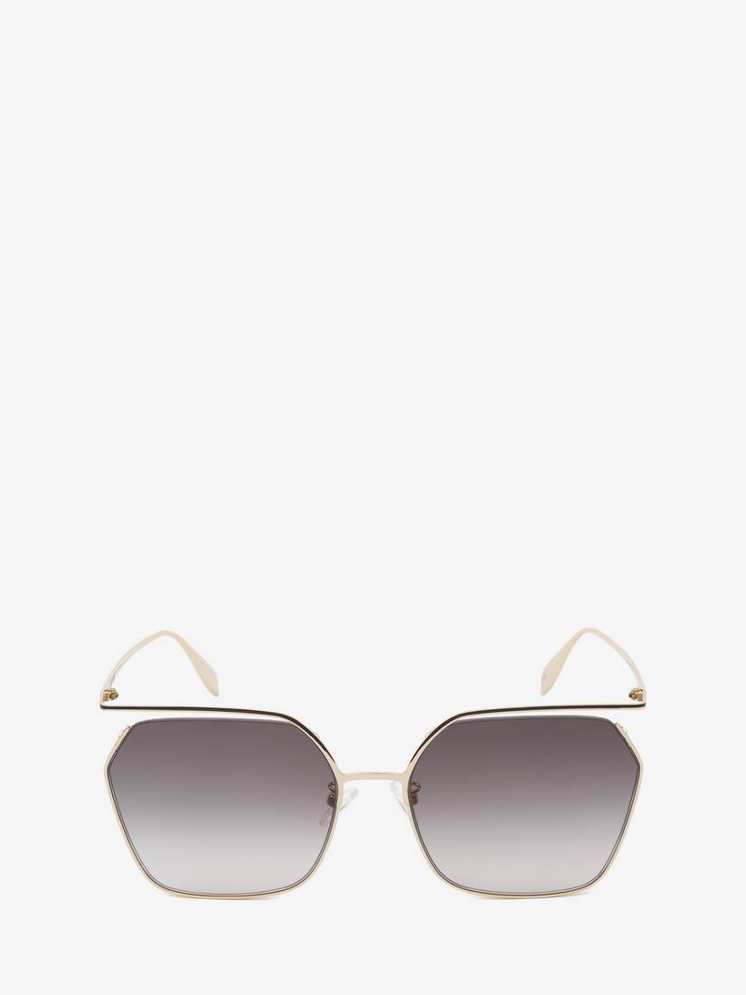 Gafas De Sol Alexander McQueen The Cut Square Mujer - Marrom/Dorados - Mexico 842-PUSLGO